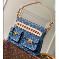 Grade Discount Louis Vuitton Denim Rendez-Vous Baggy Bag M28266 Blue