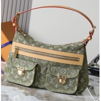 Best Price Louis Vuitton Denim Rendez-Vous Baggy Bag M28266 Light Green