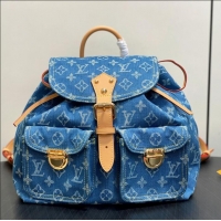 Chic Promotional Louis Vuitton Denim Canvas Flip-top Backpack M95056