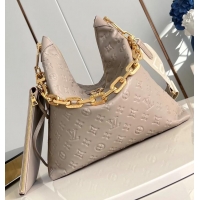 Best Price Louis Vuitton Monogram Empreinte Leather Hobo Bag MM M12072 Beige