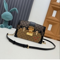 Unique Style Louis Vuitton Classic Monogram Printed Trunk Cutch Handbag M43596 2026