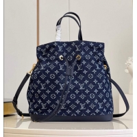 Luxury Cheap Louis Vuitton Monogram Denim And Cowhide Bucket Bag M51235 Blue 2026