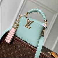 Best Price Louis Vuitton Crafty Capucines Mini Bag in Grained Leather With Tassel M25466 Green 2026