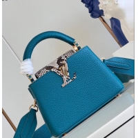 Top Grade Louis Vuitton Capucines BB Imported Cowhide Handbag M80741 Blue 2026