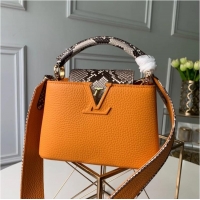 Buy Discount Louis Vuitton Capucines BB Imported Cowhide Handbag M80741 Orange 2026