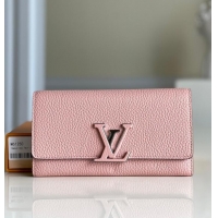 Famous Brand Louis Vuitton Capucines Wallet In Grained Leather M61471 Pink 2026