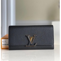 Hot Style Louis Vuitton Capucines Wallet In Grained Leather M61471 Black 2026
