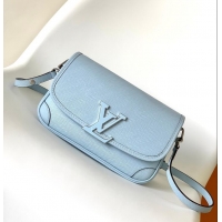 Classic Grade Louis Vuitton Buci Water Ripple Top-grain Cowhide Handbag M59459 Light Blue 2026