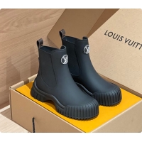 Popular Style Louis Vuitton LV Logo Boots Leather Full Black 6070705