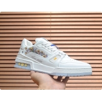 Pretty Style Louis Vuitton LV Trainer Sneaker White Grained calf leather 6070908