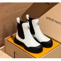 Pretty Style Louis Vuitton LV Logo Boots Leather White  6070912