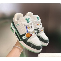 Most Popular Louis Vuitton LV Trainer Sneakers Green 60701012