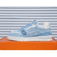 Pretty Style Louis Vuitton LV Trainer Sneaker Blue Canvas 60701016