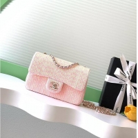 Famous Brand Chanel Flap Bag Glass Beads Sequins & Gold Tone Metal AS5312 Pink 2026