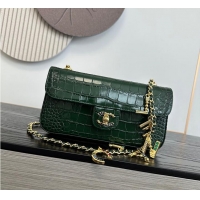 Top Design Chanel Metiers D'Art Flap Bag & Gold-Tone Metal AS5313 Dark Green Croc Embossed 2026