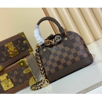 Cheapest Louis Vuitton Damier Ebene Canvas Alma LV&I Chain Shell Bag M14339 2026