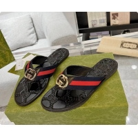 Perfect Gucci GG Thong Dark Blue & Red Nylon Web Sandals 60701305