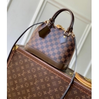 Top Grade Louis Vuitton Damier Ebene Canvas Alma BB Top Handle Bag M46990