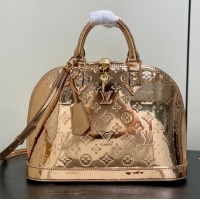 Top Design Louis Vuitton Monogram Mirror Alma BB Top Handle Bag M40301 Gold