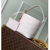 Discount Louis Vuitton Ostrich Leather All In BB Aged Bucket Bag M12925