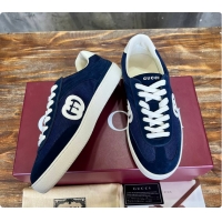 Best Grade Gucci Interlocking GG Sneakers Blue Suede 60701508