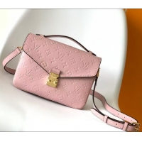 Grade Quality Louis Vuitton Monogram Empreinte Leather Pochette Metis Top Layer Bag M47142 Pink