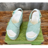 Good Looking Gucci Women's Supreme Platform Slide Sandal Green 60701601