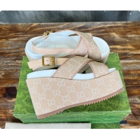 Top Design Gucci Women's Supreme Platform Slide Sandal Beige 60701601