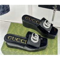 Cheap Price Gucci Crystal-Embellished Slides Full Black 60701605