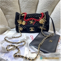 Best Quality Chanel Coco Beach Small Flap Bag Mesh With Charms & Gold-Tone Metal CH59901 Black 2026