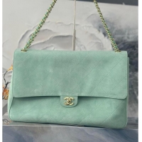 Well Crafted Chanel Maxi Flap bag Suede Calfskin & Gold-Tone Metal AS6233 Tiffany Blue 2026