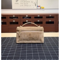 New Fashion Chanel Metiers D'art Large Vanity with chain Suede Calfskin & Gold Metal CH59909 Dark Beige 2026