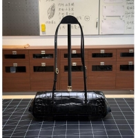 Top Quality Chanel Metiers D'art  Clutch with Leather Strap Crocodile Embossed Calfskin & Gold-Tone Metal CH59910 Black 