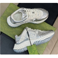 Low Price Gucci Ripple Trainer in Silver 60702018