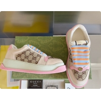 Luxury Gucci Screener Sneaker Beige Pink 60702019
