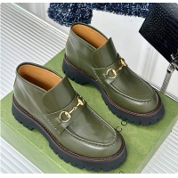 Top Design Gucci Loafer Horsebit Green 60702101