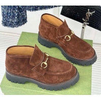 Good Product Gucci Loafer Horsebit Suede Brown 60702102