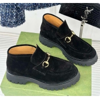 Best Product Gucci Loafer Horsebit Suede Black 60702102
