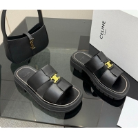 Stylish Celine Clea Mule In Calfskin Black 0702117