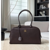 Well Crafted Chanel Large Bowling Bag Lambskin & Gold-Tone Metal CH59914 Dark Brown Spring Summer 2026