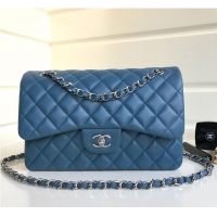 Free Shipping Discount Chanel Jumbo Classic Handbag Lambskin & Silver-Tone Metal AS6289 Dark Blue 2026