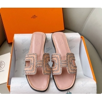 Perfect Hermes Oran Leather Sandal  Pink 60702203