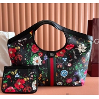 Big Discount Gucci Giglio Flora large tote bag black and multicolor Flora net G853961