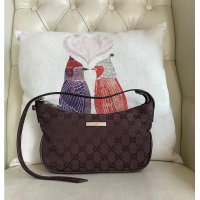 Top Grade Gucci Lady Lunetta small shoulder bag GG canvas 637010 dark brown