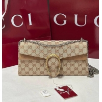 Best Product Gucci Dionysus medium shoulder bag sand and brown GG canvas 637012