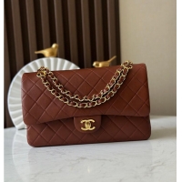 Super Quality Chanel Medium Classic Handbag Lambskin & Gold-Tone Metal A01112 Brown/Caramel
