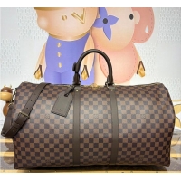 Buy Discount Louis Vuitton Damier Ebene Canvas Keepall Bandouliere 55 Bag N41414