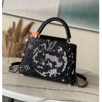 Pretty Style Louis Vuitton Capucines BB Crystal Embroidery Bag M27453 Black 2026