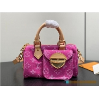 Luxury Discount Louis Vuitton Monogram Denim Nano Speedy M82950 Fuchsia 2026