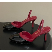 Pretty Style Chanel Slingbacks Goatskin & Patent Calfskin Red & Black 7.5cm 60702701